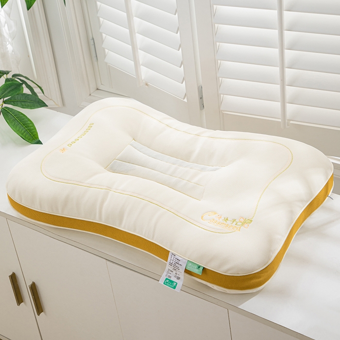 91家纺网 家纺一手货源 找家纺 圣之寐   2025新款新品  紫荆花决决子枕头枕芯 紫荆花决决子枕黄色48*74 