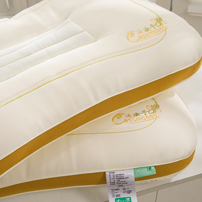 91家纺网 家纺一手货源 找家纺 圣之寐   2025新款新品  紫荆花决决子枕头枕芯 紫荆花决决子枕黄色48*74 