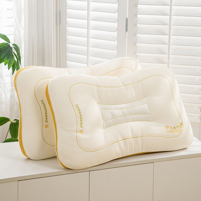 91家纺网 家纺一手货源 找家纺 圣之寐   2025新款新品  紫荆花决决子枕头枕芯 紫荆花决决子枕黄色48*74 