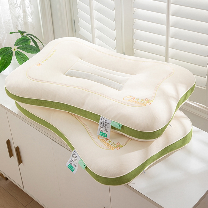 91家纺网 家纺一手货源 找家纺 圣之寐   2025新款新品  紫荆花决决子枕头枕芯 紫荆花决决子枕绿色48*74 