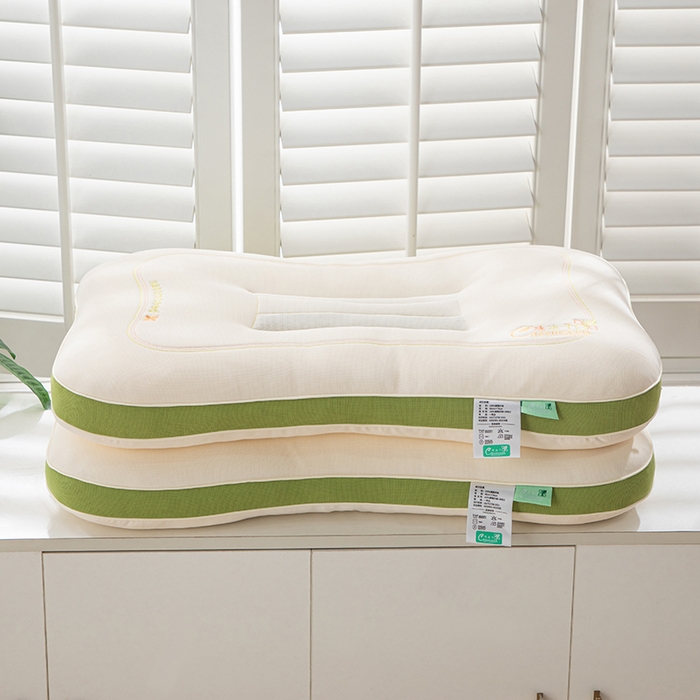 91家纺网 家纺一手货源 找家纺 圣之寐   2025新款新品  紫荆花决决子枕头枕芯 紫荆花决决子枕绿色48*74 