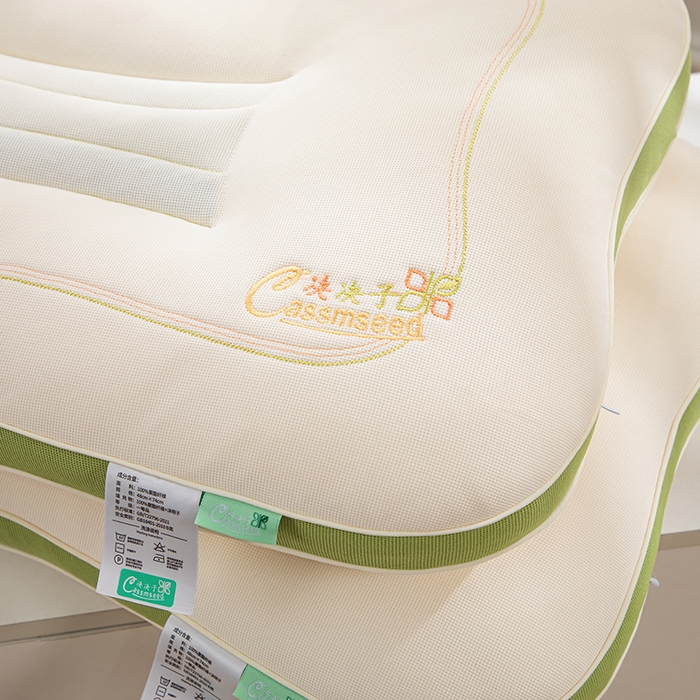 91家纺网 家纺一手货源 找家纺 圣之寐   2025新款新品  紫荆花决决子枕头枕芯 紫荆花决决子枕绿色48*74 