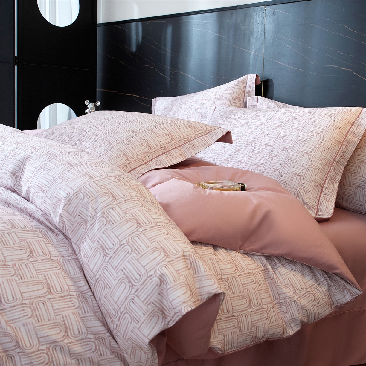 91家纺网 家纺一手货源 找家纺 曼秀琳 2025秋冬新款32支超柔生态磨毛四件套 浅行-豆沙