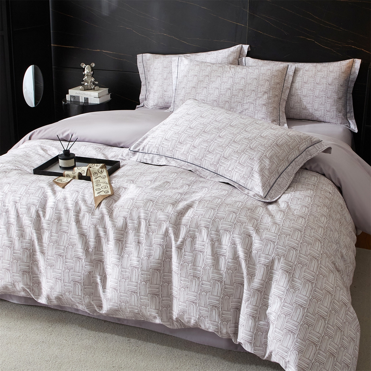 曼秀琳 2025秋冬新款32支超柔生态磨毛四件套 浅行-紫