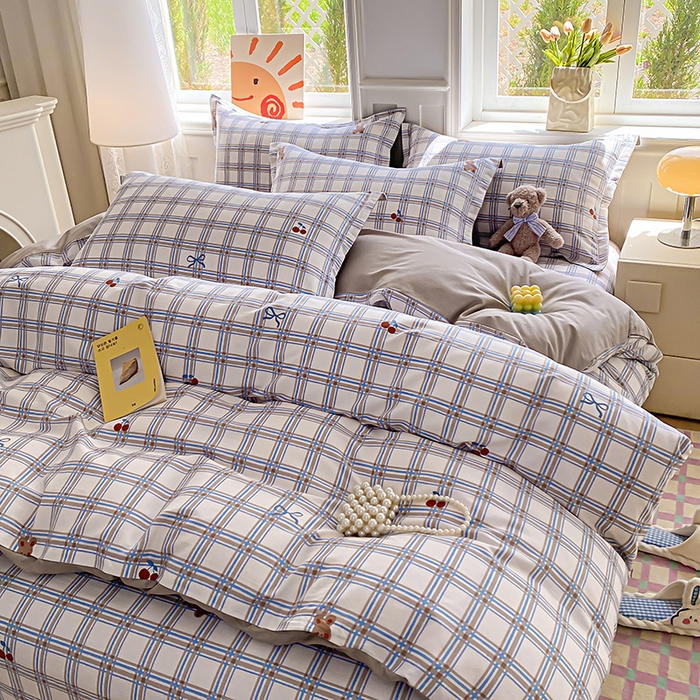 91家纺网 家纺一手货源 找家纺 禧安居 2025新款高支高密活性印染全棉印花四件套全棉四件套三件套被套（支持定制尺寸） 卡诺奇