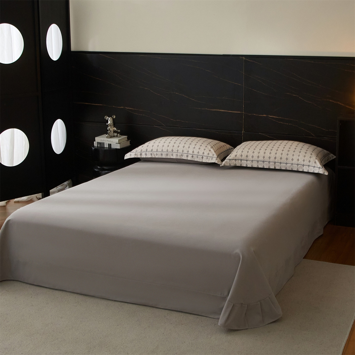 91家纺网 家纺一手货源 找家纺 曼秀琳 2025秋冬新款32支超柔生态磨毛四件套 拾光-灰