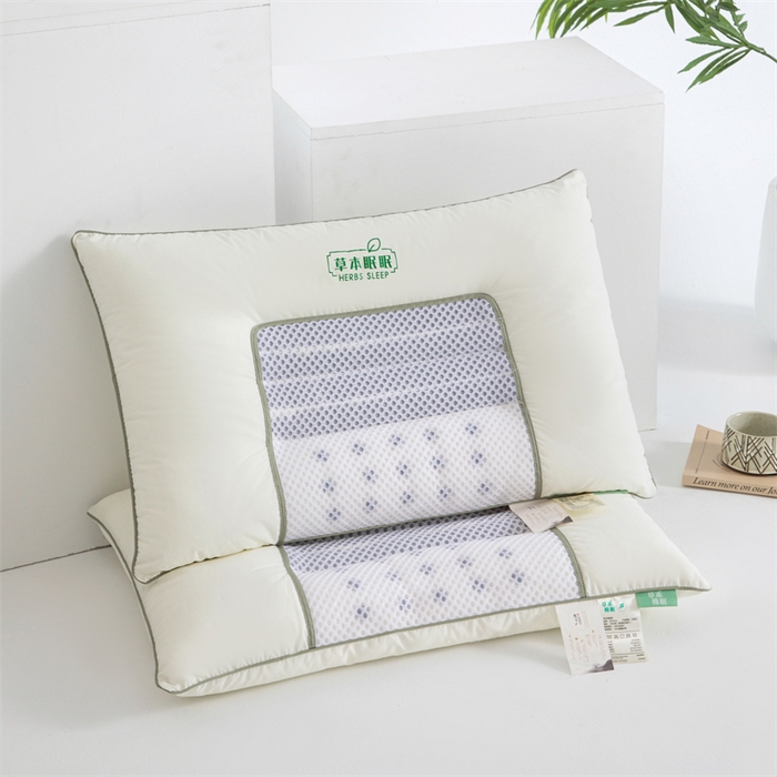 91家纺网 家纺一手货源 找家纺 （总）圣之寐  2025新款A类本色全棉枕芯草本眠眠决明子磁石枕头