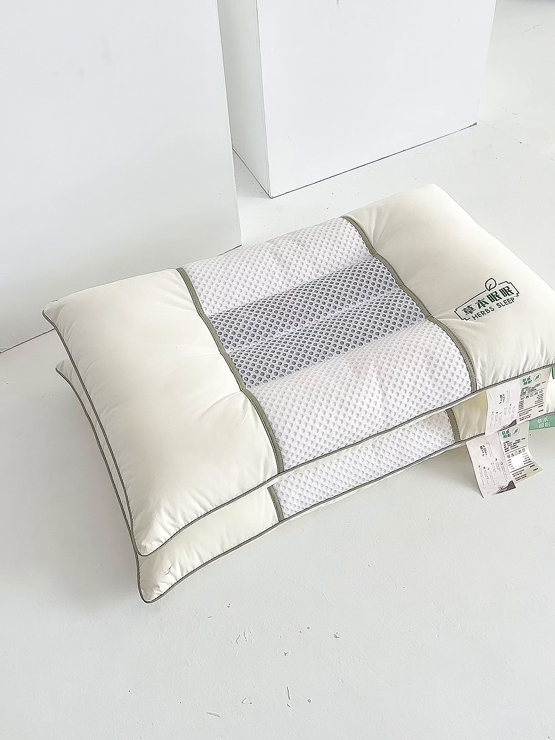 91家纺网 家纺一手货源 找家纺 （总）圣之寐  2025新款A类本色全棉枕芯草本眠眠决明子磁石枕头