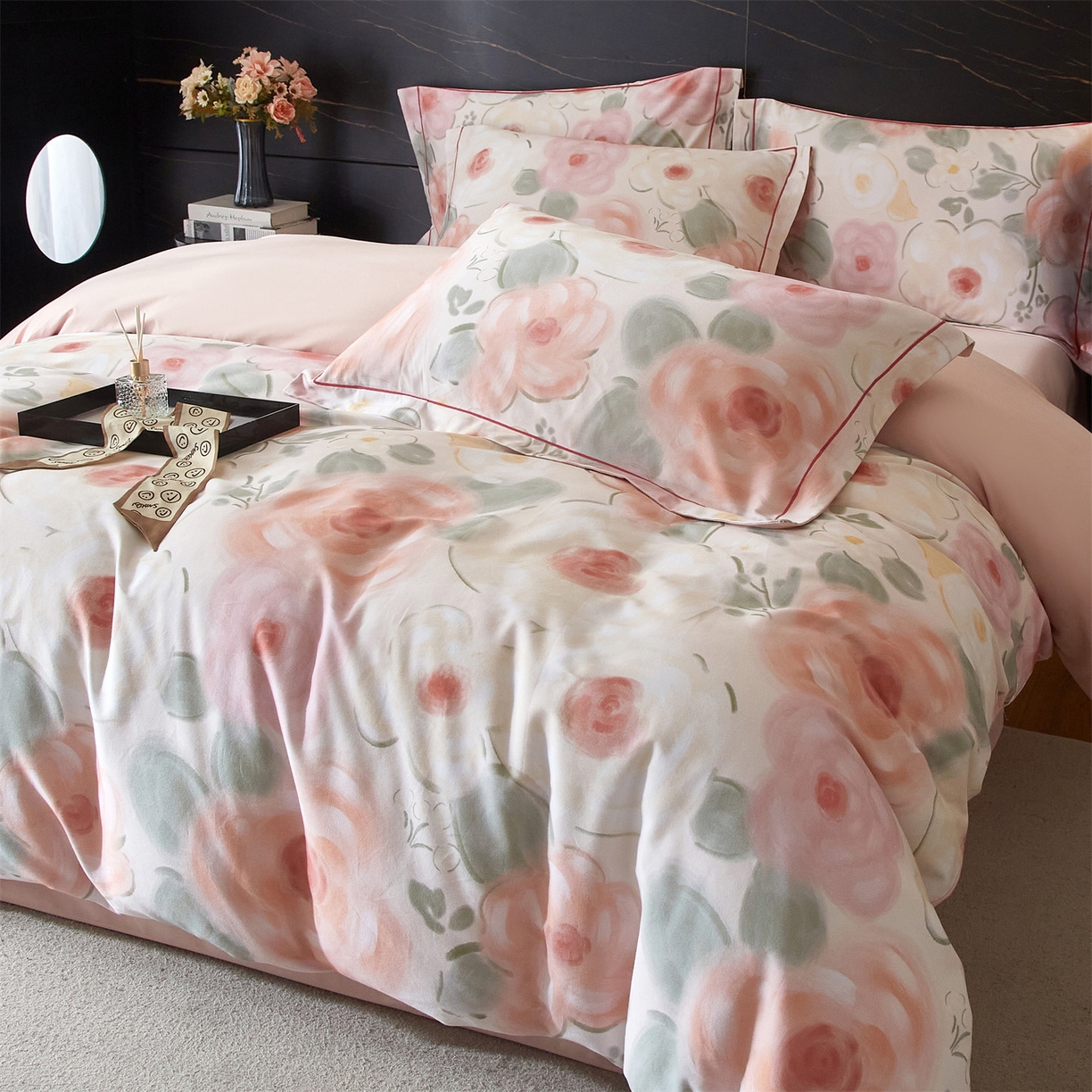 曼秀琳 2025秋冬新款32支超柔生态磨毛四件套 桃汐-桔