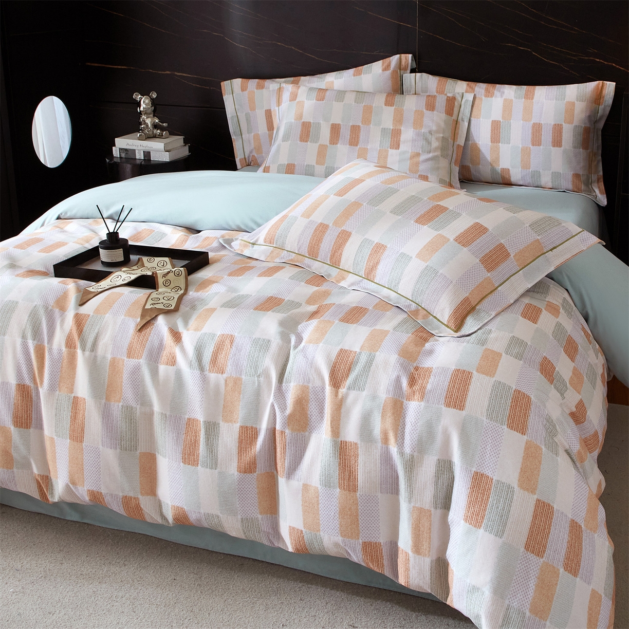 曼秀琳 2025秋冬新款32支超柔生态磨毛四件套 闲偶-绿