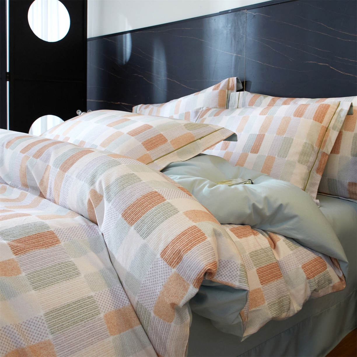 91家纺网 家纺一手货源 找家纺 曼秀琳 2025秋冬新款32支超柔生态磨毛四件套 闲偶-绿