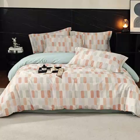 91家纺网 家纺一手货源 找家纺 曼秀琳 2025秋冬新款32支超柔生态磨毛四件套 闲偶-绿