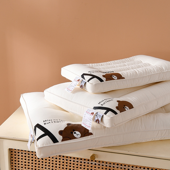 91家纺网 家纺一手货源 找家纺 （总）圣之寐   2025新款A类无荧光全棉A+熊儿童学生幼儿成人多规格酒店低枕头枕芯