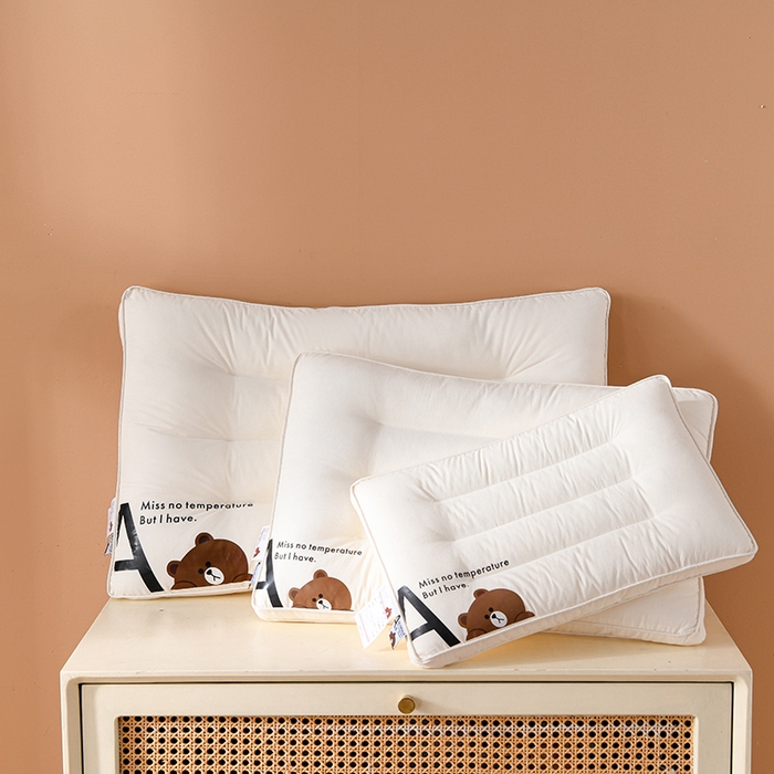 91家纺网 家纺一手货源 找家纺 （总）圣之寐   2025新款A类无荧光全棉A+熊儿童学生幼儿成人多规格酒店低枕头枕芯