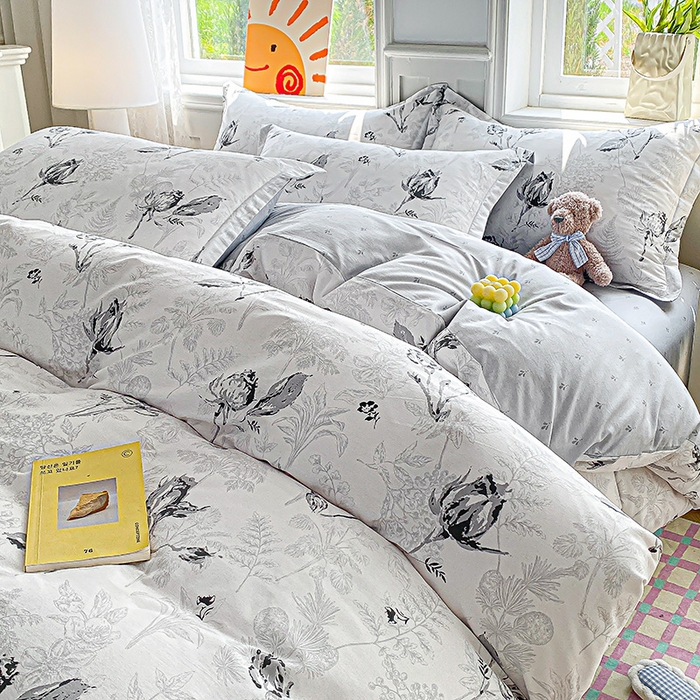 91家纺网 家纺一手货源 找家纺 禧安居 2025新款高支高密活性印染全棉印花四件套全棉四件套三件套被套（支持定制尺寸） 玫瑰夜语