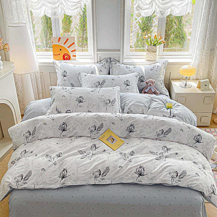 91家纺网 家纺一手货源 找家纺 禧安居 2025新款高支高密活性印染全棉印花四件套全棉四件套三件套被套（支持定制尺寸） 玫瑰夜语