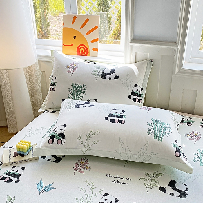 91家纺网 家纺一手货源 找家纺 禧安居 2025新款高支高密活性印染全棉印花四件套全棉四件套三件套被套（支持定制尺寸） 小胖球