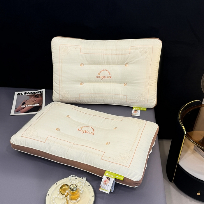 91家纺网 家纺一手货源 找家纺 圣之寐   2025新款silhlife透气定型低枕头枕芯 白色48*74低枕高度10厘米左右  