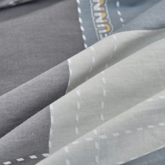 91家纺网 家纺一手货源 找家纺 （总）乐旗家纺 2025新款全棉13372印花学生上下铺套件宿舍三件套