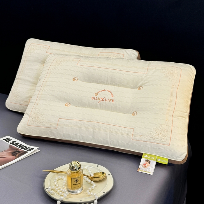 91家纺网 家纺一手货源 找家纺 圣之寐   2025新款silhlife透气定型低枕头枕芯 白色48*74中枕高度11厘米左右