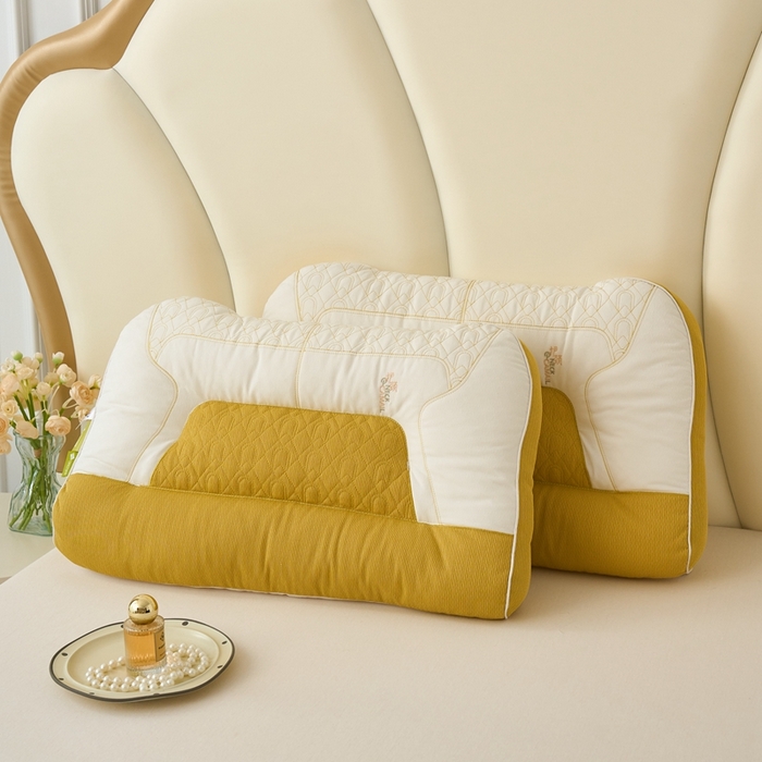 91家纺网 家纺一手货源 找家纺 （总）圣之寐   2025新款 拼色护颈升级款反牵引枕头枕芯