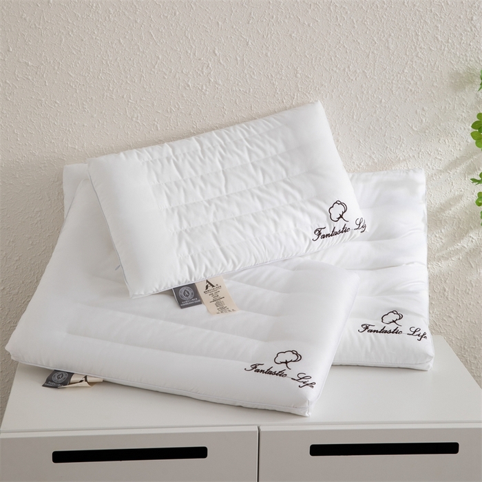 91家纺网 家纺一手货源 找家纺 圣之寐   2025新款全棉A类母婴级儿童学生成人新疆棉花低枕头枕芯 白色 30*50高度4厘米左右