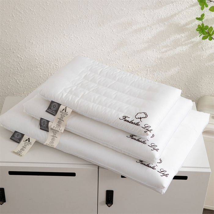 91家纺网 家纺一手货源 找家纺 圣之寐   2025新款全棉A类母婴级儿童学生成人新疆棉花低枕头枕芯 白色 30*50高度4厘米左右