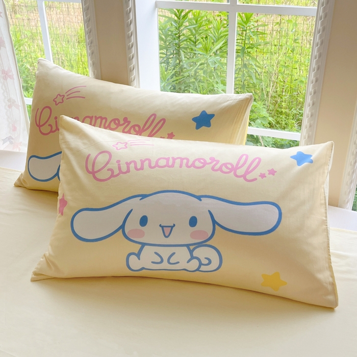 91家纺网 家纺一手货源 找家纺 桃子家居 2025新款三丽鸥正版授权卡通数码印花混搭纯棉印花系列四件套单品 棉三丽鸥-混搭星星玉桂狗