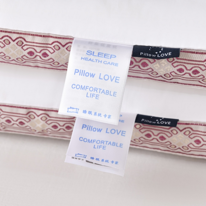 91家纺网 家纺一手货源 找家纺 圣之寐   2025新款全棉中国风纤柔低度枕头枕芯 中国风低枕-红48*74高度6厘米左右