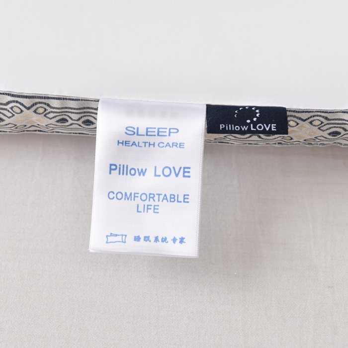 91家纺网 家纺一手货源 找家纺 圣之寐   2025新款全棉中国风纤柔低度枕头枕芯 中国风低枕-灰48*74高度6厘米左右