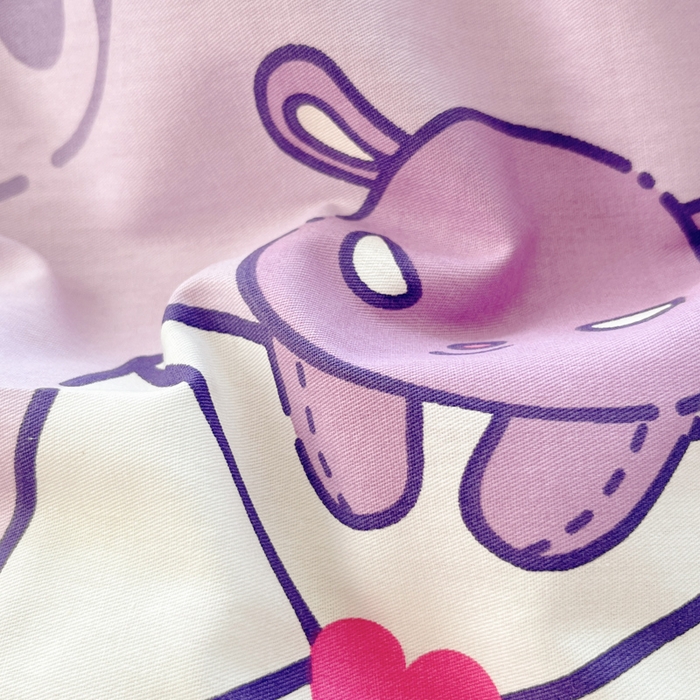 91家纺网 家纺一手货源 找家纺 桃子家居 2025新款三丽鸥正版授权卡通数码印花混搭纯棉印花系列四件套单品 棉三丽鸥-魔法库洛米