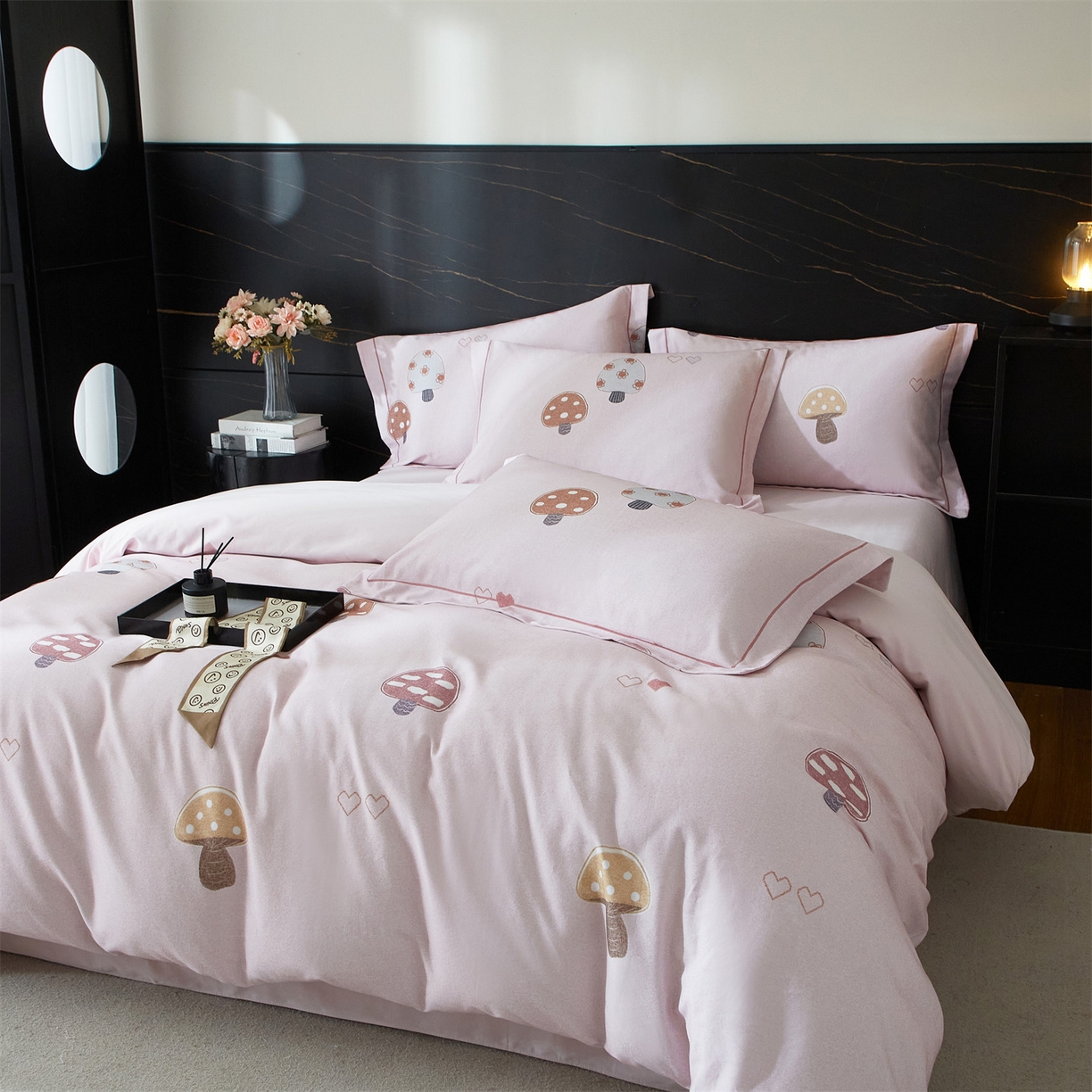 91家纺网 家纺一手货源 找家纺 （总1）曼秀琳2025秋冬新款全棉超柔数码印花磨毛四件套（32*21支）