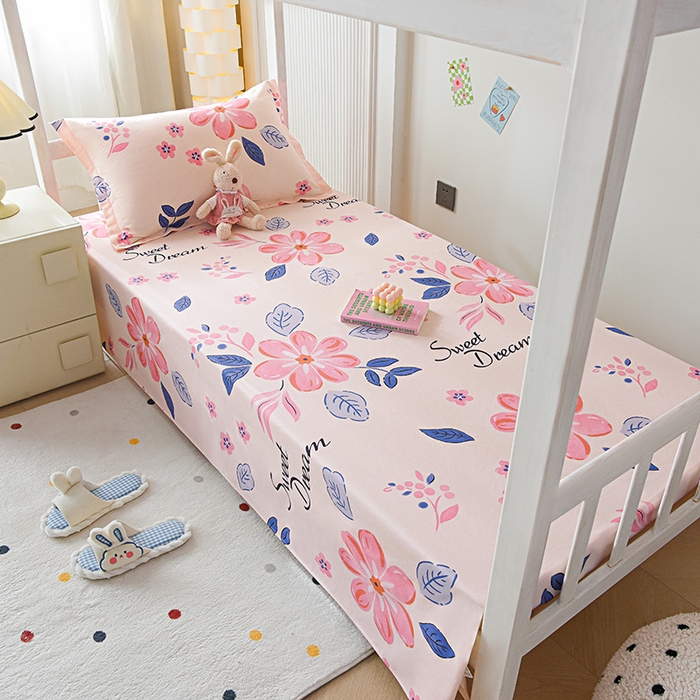 91家纺网 家纺一手货源 找家纺 禧安居 2025新款高支高密活性印染全棉印花三件套学生三件套宿舍三件套（支持定制尺寸） 花晨月汐