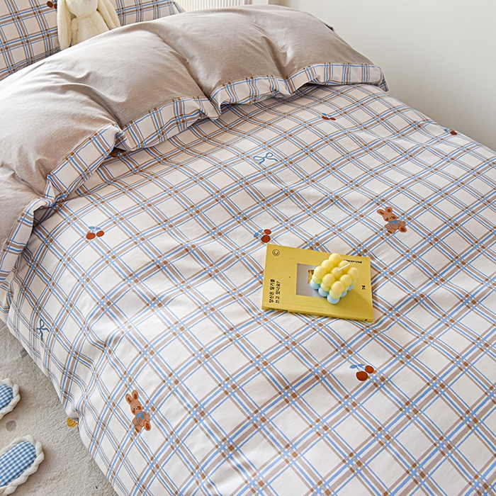 91家纺网 家纺一手货源 找家纺 禧安居 2025新款高支高密活性印染全棉印花三件套学生三件套宿舍三件套（支持定制尺寸） 卡诺奇