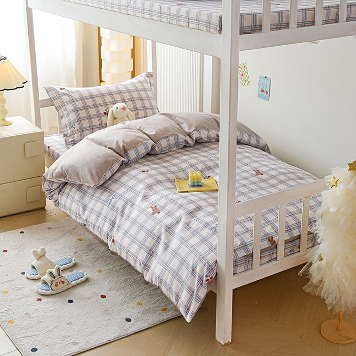 91家纺网 家纺一手货源 找家纺 禧安居 2025新款高支高密活性印染全棉印花三件套学生三件套宿舍三件套（支持定制尺寸） 卡诺奇