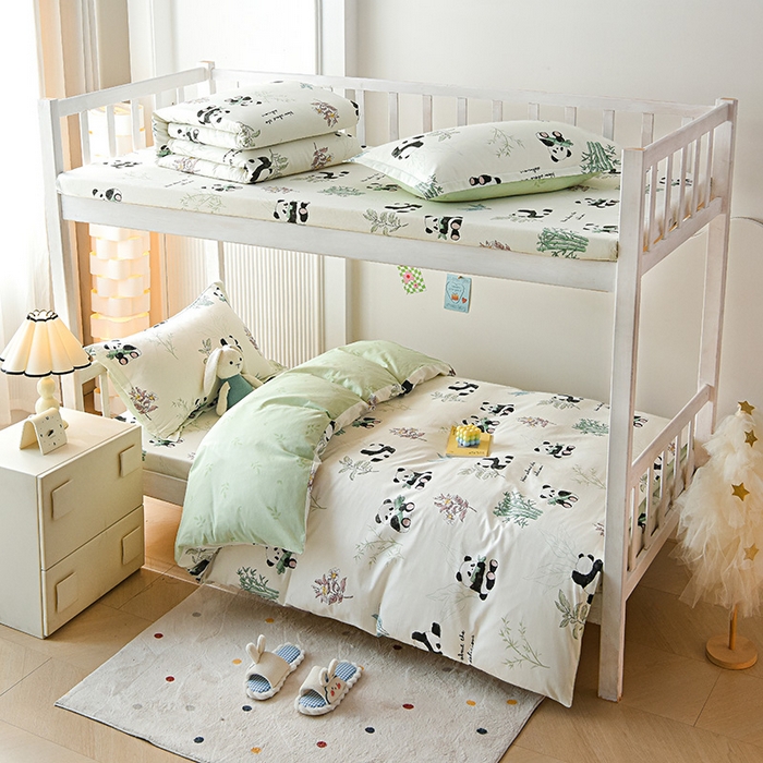 91家纺网 家纺一手货源 找家纺 禧安居 2025新款高支高密活性印染全棉印花三件套学生三件套宿舍三件套（支持定制尺寸） 小胖球