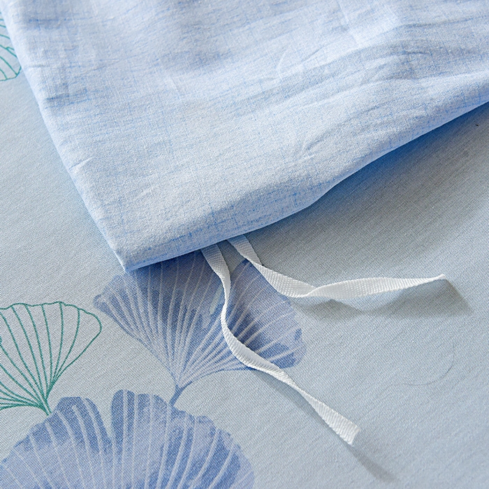 91家纺网 家纺一手货源 找家纺 禧安居 2025新款高支高密活性印染全棉印花三件套学生三件套宿舍三件套（支持定制尺寸） 银杏叶