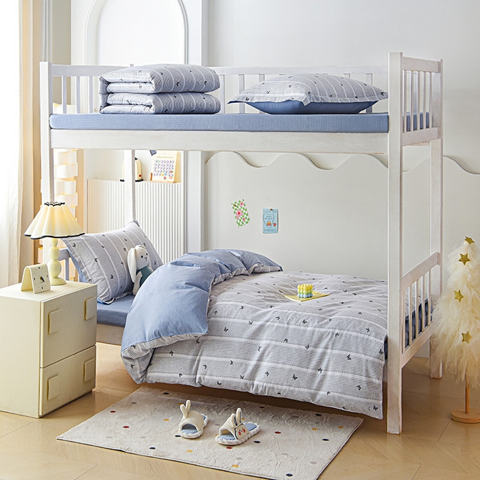 91家纺网 家纺一手货源 找家纺 禧安居 2025新款高支高密活性印染全棉印花三件套学生三件套宿舍三件套（支持定制尺寸） 雨蝶