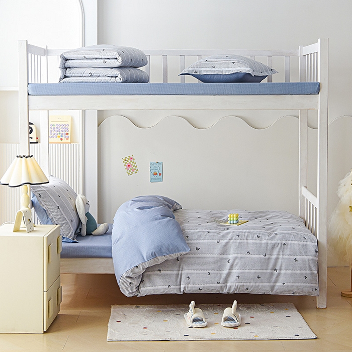 91家纺网 家纺一手货源 找家纺 禧安居 2025新款高支高密活性印染全棉印花三件套学生三件套宿舍三件套（支持定制尺寸） 雨蝶