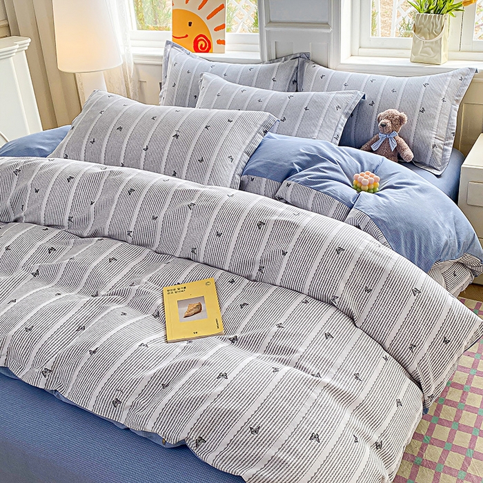 91家纺网 家纺一手货源 找家纺 禧安居 2025新款高支高密活性印染全棉印花被套全棉被套单被套 雨蝶