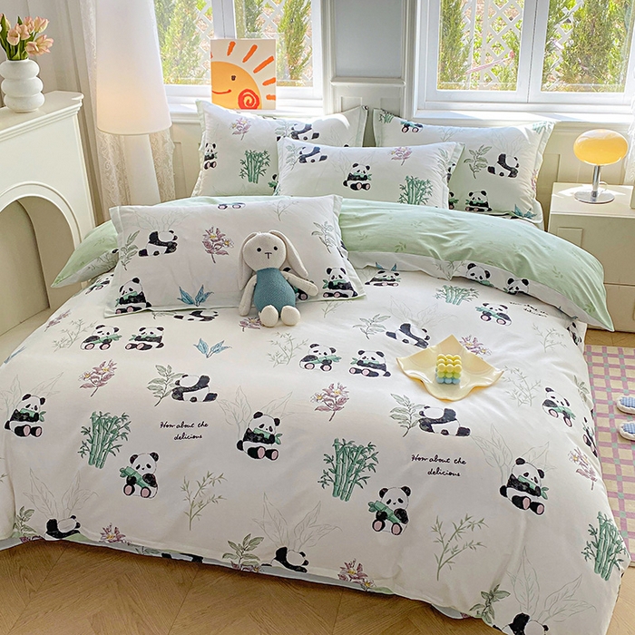 禧安居 2025新款高支高密活性印染全棉印花被套全棉被套单被套 小胖球