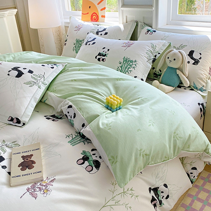 91家纺网 家纺一手货源 找家纺 禧安居 2025新款高支高密活性印染全棉印花被套全棉被套单被套 小胖球