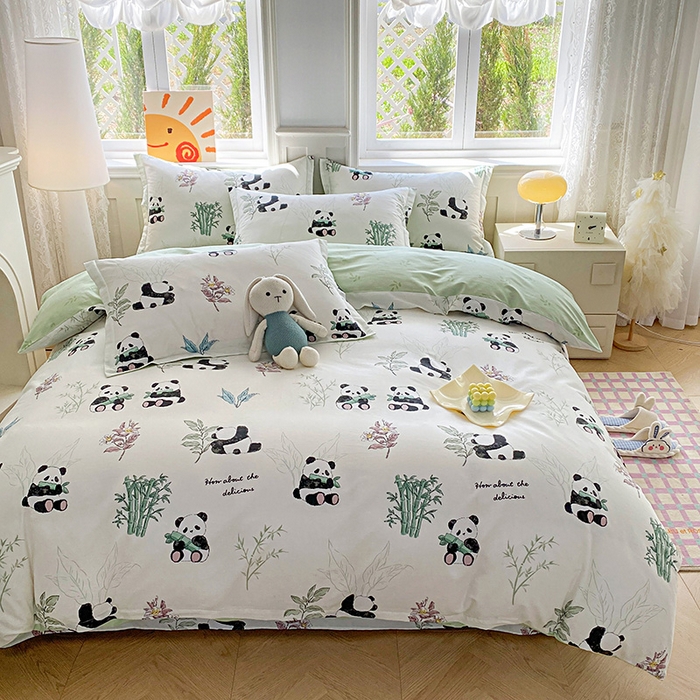 91家纺网 家纺一手货源 找家纺 禧安居 2025新款高支高密活性印染全棉印花被套全棉被套单被套 小胖球