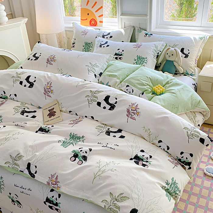 91家纺网 家纺一手货源 找家纺 禧安居 2025新款高支高密活性印染全棉印花被套全棉被套单被套 小胖球