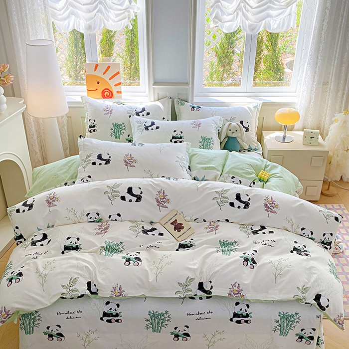 91家纺网 家纺一手货源 找家纺 禧安居 2025新款高支高密活性印染全棉印花被套全棉被套单被套 小胖球