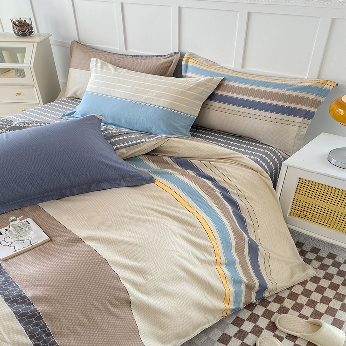 91家纺网 家纺一手货源 找家纺 小叮当家纺仓储工厂店 （爆款花型 长期款 不断货）2025年新款简约条纹卡通花卉全棉纯棉三件套四件套 莫兰迪