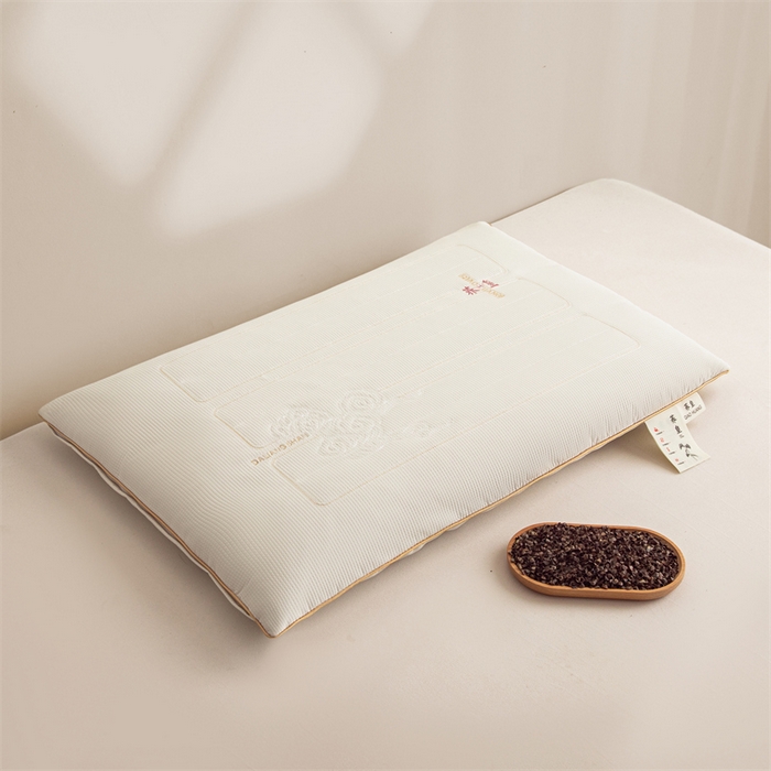 91家纺网 家纺一手货源 找家纺 圣之寐   2025新款荞皇纯荞麦枕 白色48*74