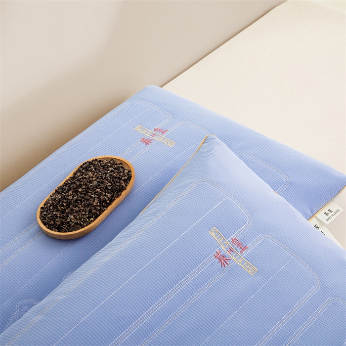 91家纺网 家纺一手货源 找家纺 圣之寐   2025新款荞皇纯荞麦枕 蓝色48*74