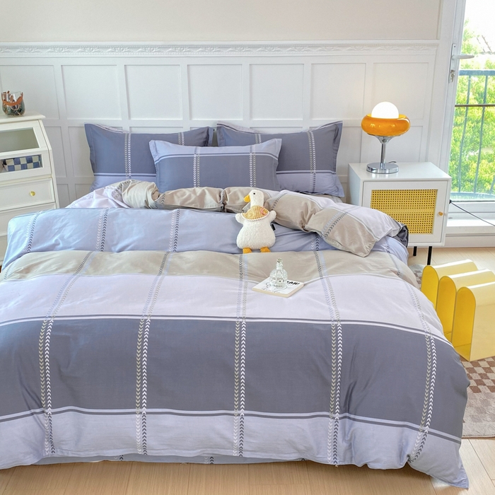 91家纺网 家纺一手货源 找家纺 小叮当家纺仓储工厂店 （爆款花型 长期款 不断货）2025年新款简约条纹卡通花卉全棉纯棉三件套四件套 奇幻曲AA