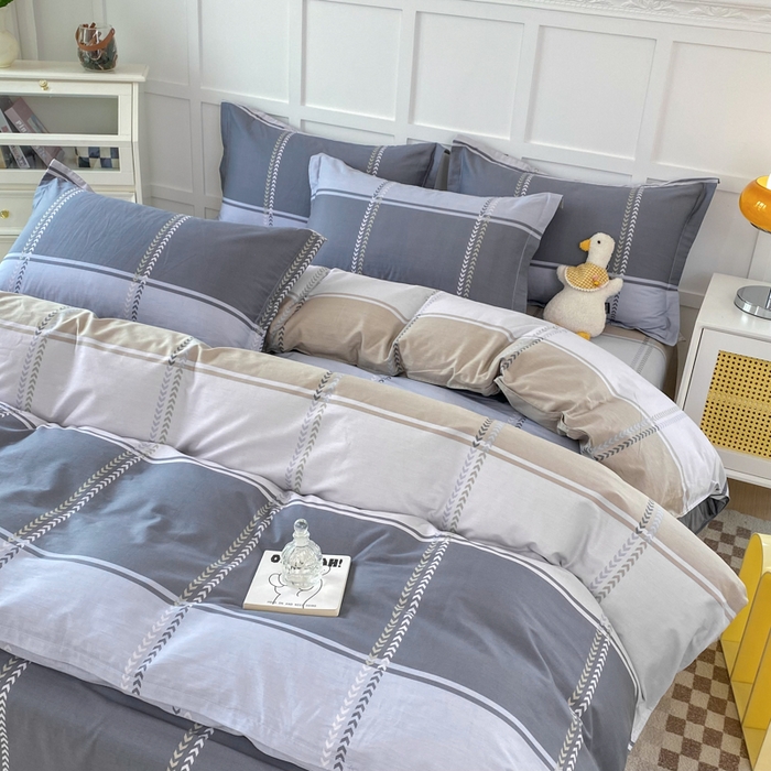 91家纺网 家纺一手货源 找家纺 小叮当家纺仓储工厂店 （爆款花型 长期款 不断货）2025年新款简约条纹卡通花卉全棉纯棉三件套四件套 奇幻曲AA